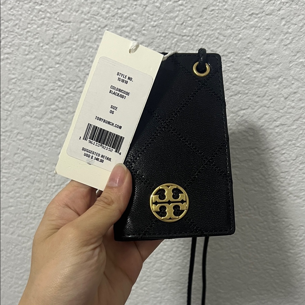 Tory Burch Black Wallet with Gold Logo